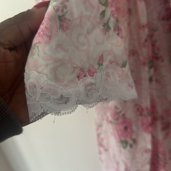 Laura Ashley Floral 2Pc Robe & PJ Bottoms Set XL - Picture 4 of 7